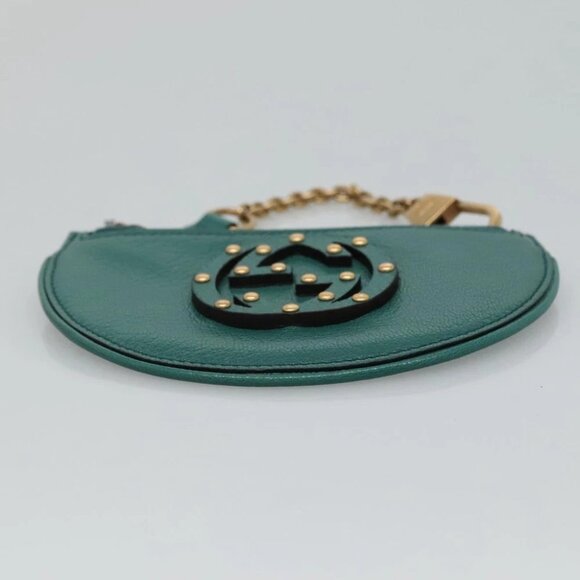 GUCCI Coin Purse Leather Green Auth 110449V - Picture 6 of 15